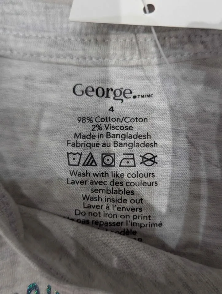 NWT George Girls T-Shirts • 2-Pack • Size 4 - photo 2