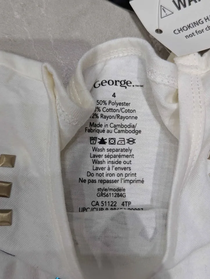 NWT George Girls T-Shirts • 2-Pack • Size 4 - photo 3