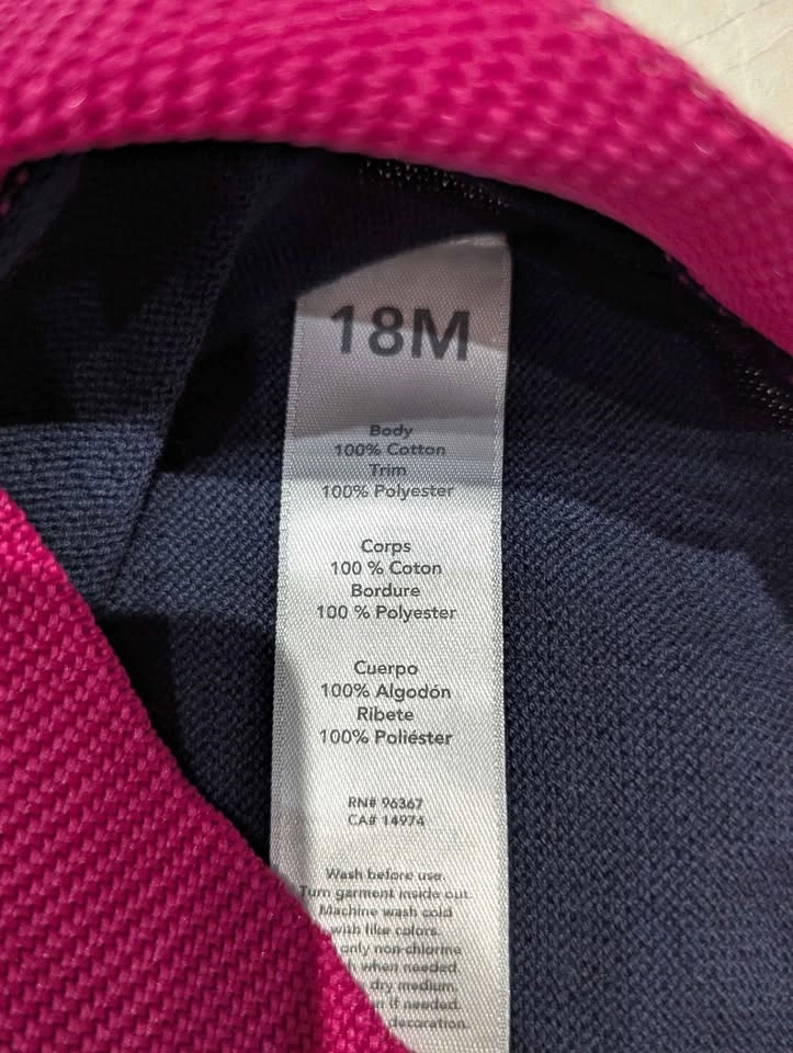 NWT OshKosh B’gosh Baby Cardigan • Navy & Pink • Size 18M - photo 2