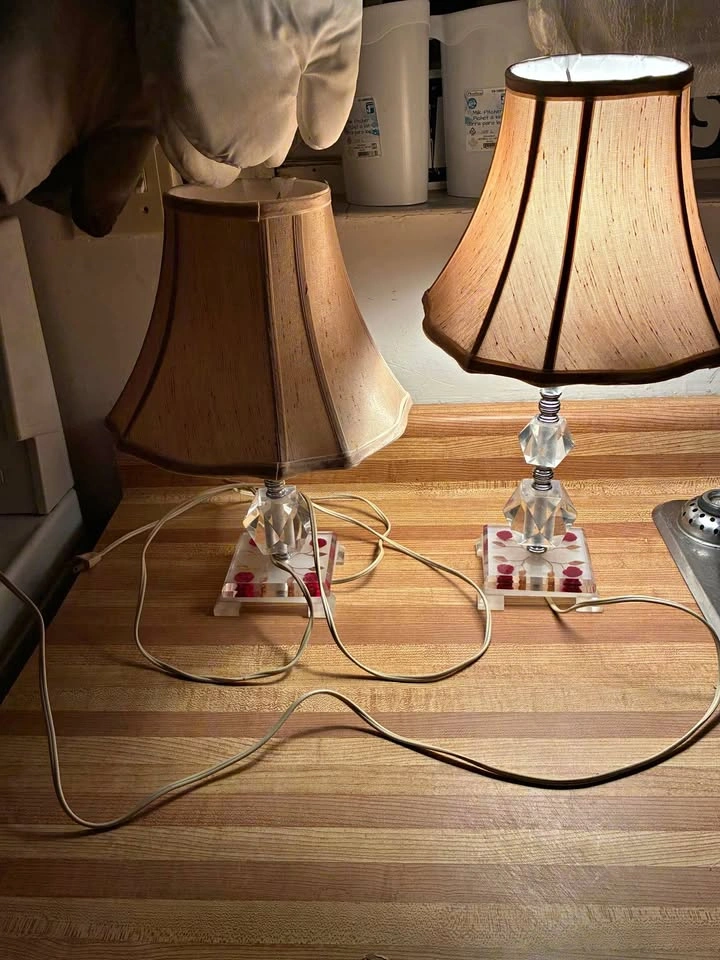 Rose Pattern Table Lamps