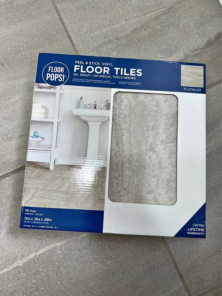 Floor pops peel and stick tiles- 10tiles per box - 3 boxes left thumbnail