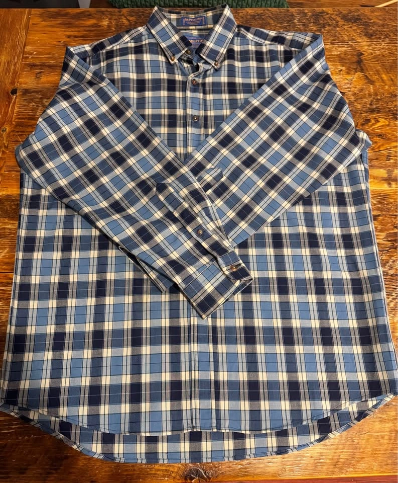 Pendleton Blue & Cream Wool Shirt Large (Fits XL) - photo 3
