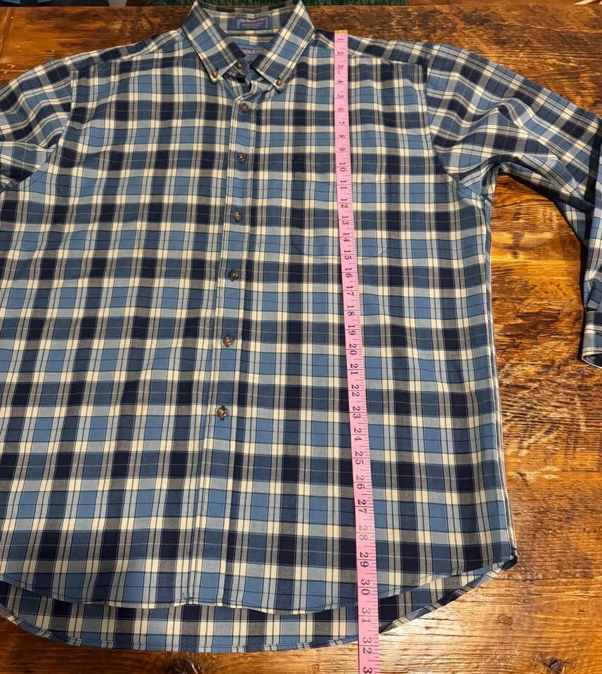 Pendleton Blue & Cream Wool Shirt Large (Fits XL) - photo 4