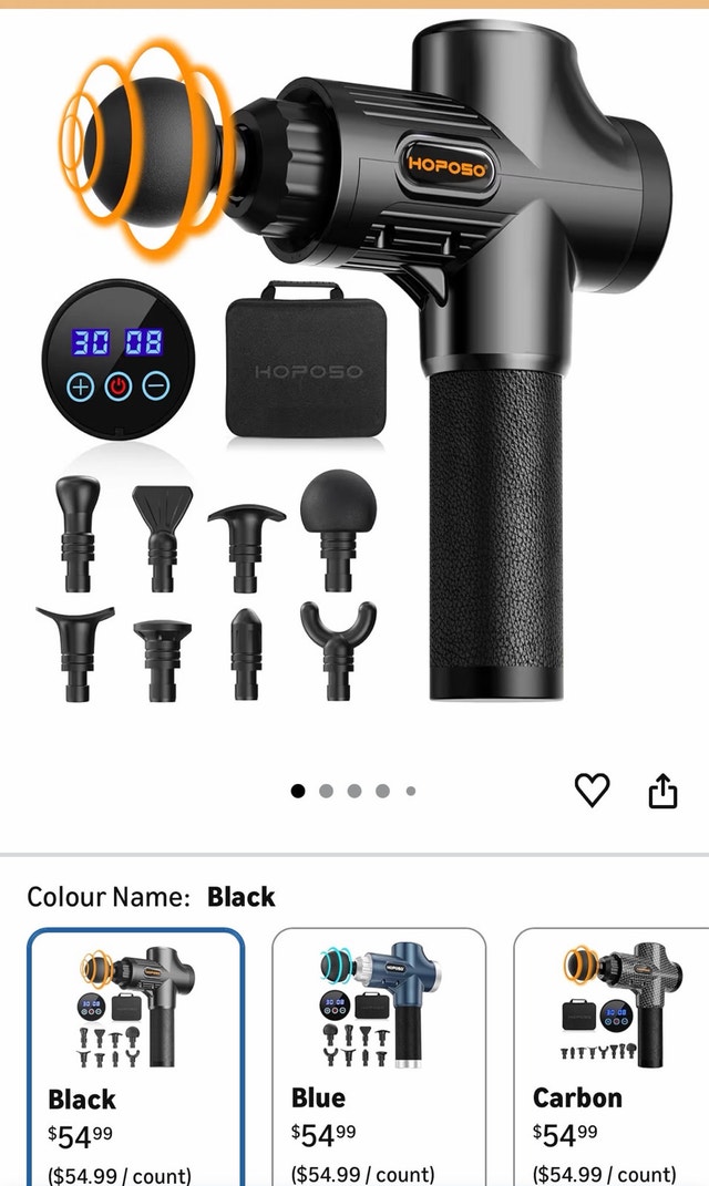 Massage gun with 8 heads & 30 speeds - like new - photo 2
