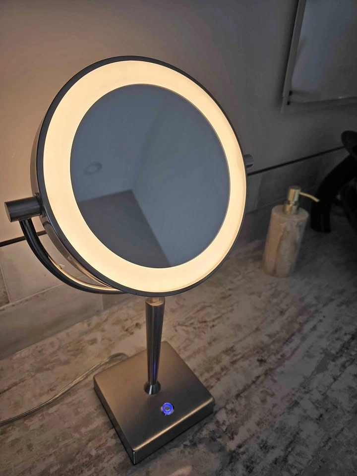 LED Vanity Makeup Mirror - Brushed Nickel, Touch Control