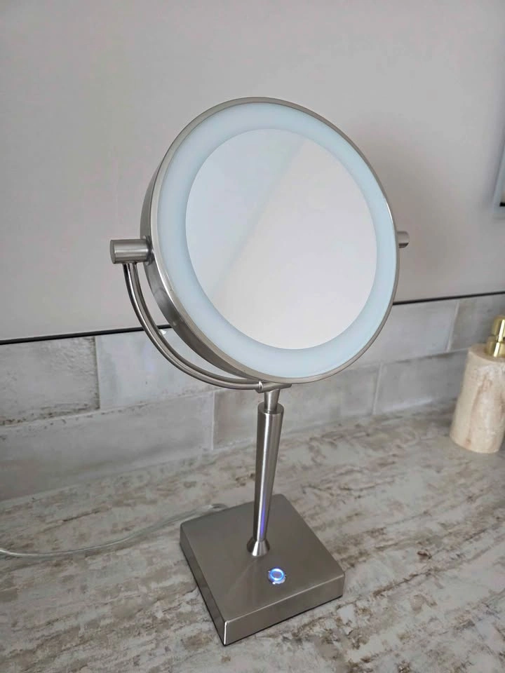 LED Vanity Makeup Mirror - Brushed Nickel, Touch Control - photo 3