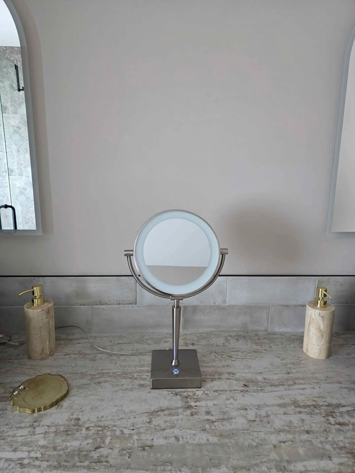 LED Vanity Makeup Mirror - Brushed Nickel, Touch Control - photo 4
