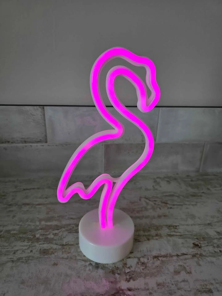 Pink Neon Flamingo LED Light - Tabletop Night Light - photo 3