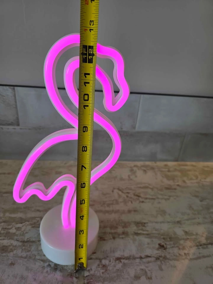 Pink Neon Flamingo LED Light - Tabletop Night Light - photo 4