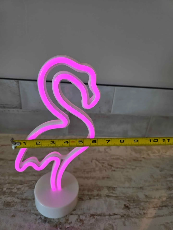 Pink Neon Flamingo LED Light - Tabletop Night Light - photo 5