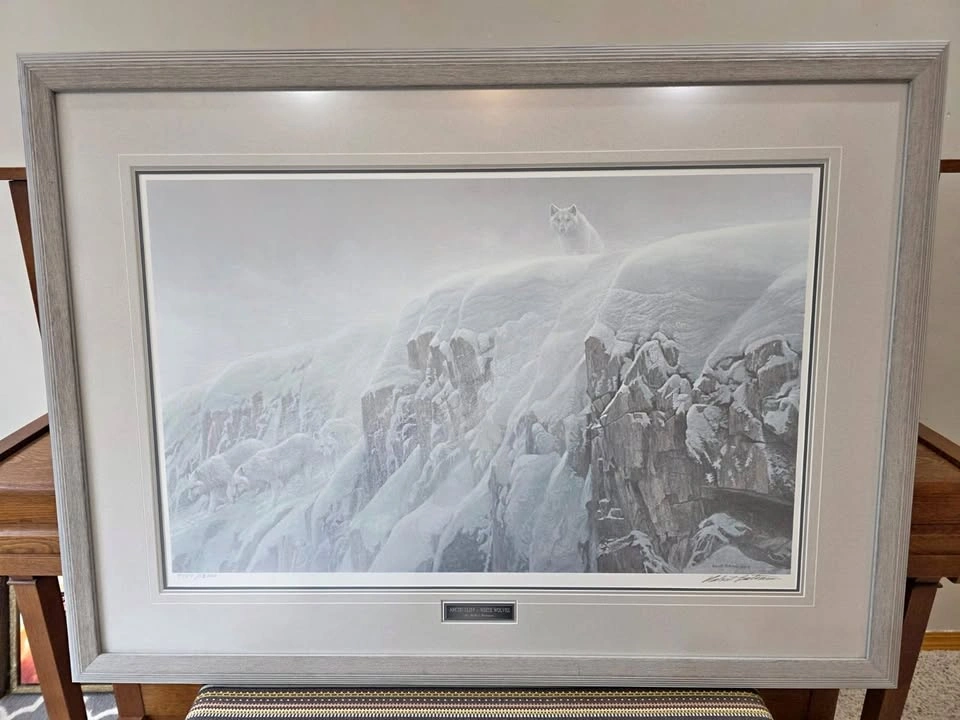 Robert Bateman "Arctic Cliff – White Wolves" Signed Print