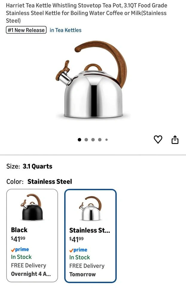 (New)3.1QT Whistling Tea Kettle (Stainless Steel)