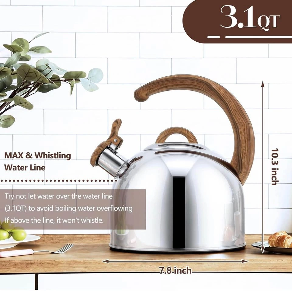 (New)3.1QT Whistling Tea Kettle (Stainless Steel) - photo 3