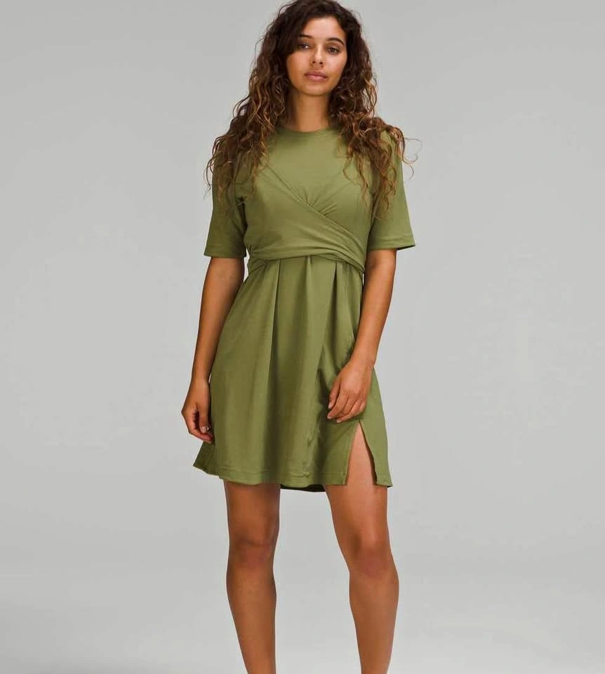 Lululemon Cotton Wrap-Front T-Shirt Dress