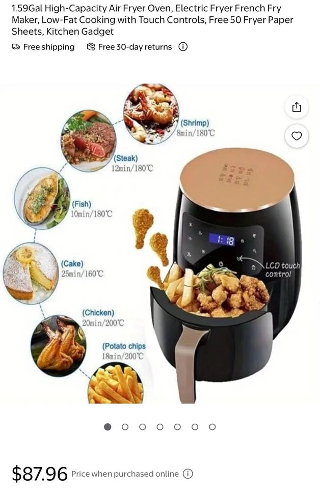 (New)6L Air Fryer, 2400W XL Digital Air Fryer with Touch Screen
