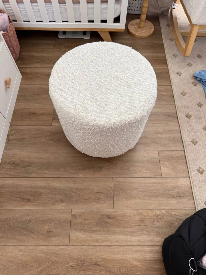 🤍 Bouclé Round Ottoman / Pouf - photo 2