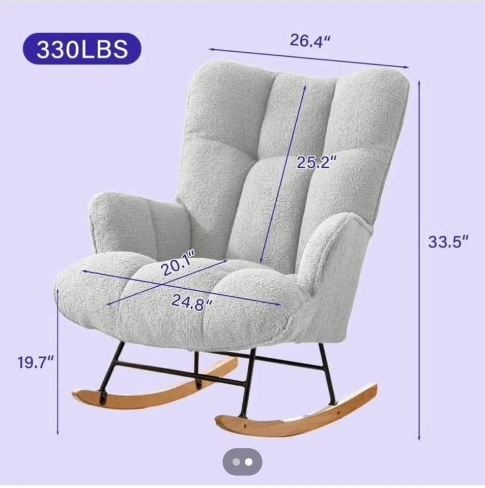 Bouclé Rocking Chair – Nursery / Accent Chair – Excellent Condit - photo 3