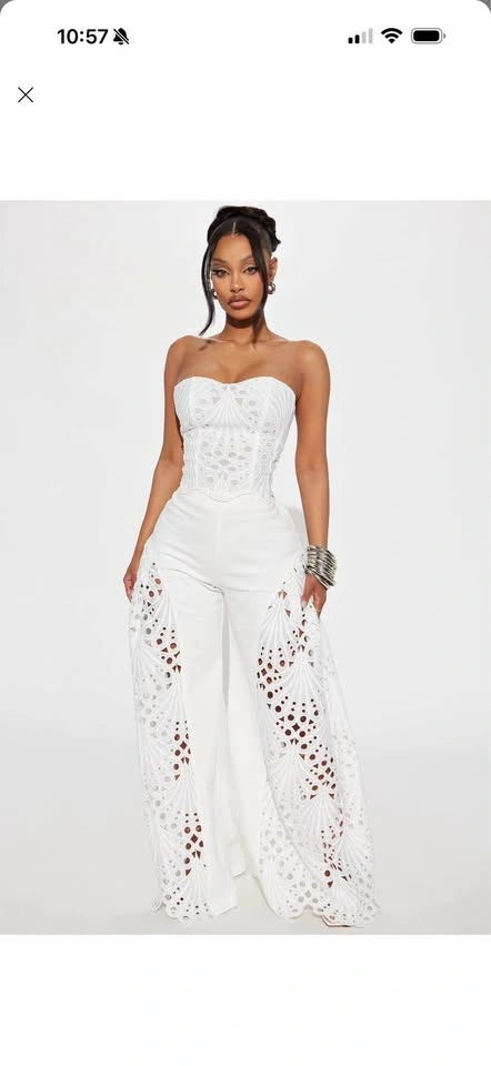 White Strapless Lace set