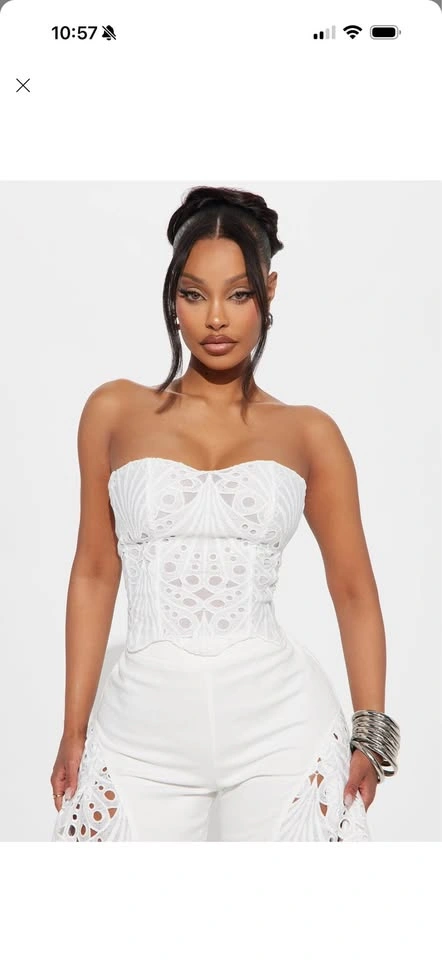 White Strapless Lace set - photo 2