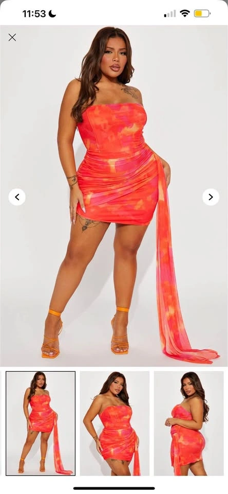 Madelyn Draped Mini Dress - Orange