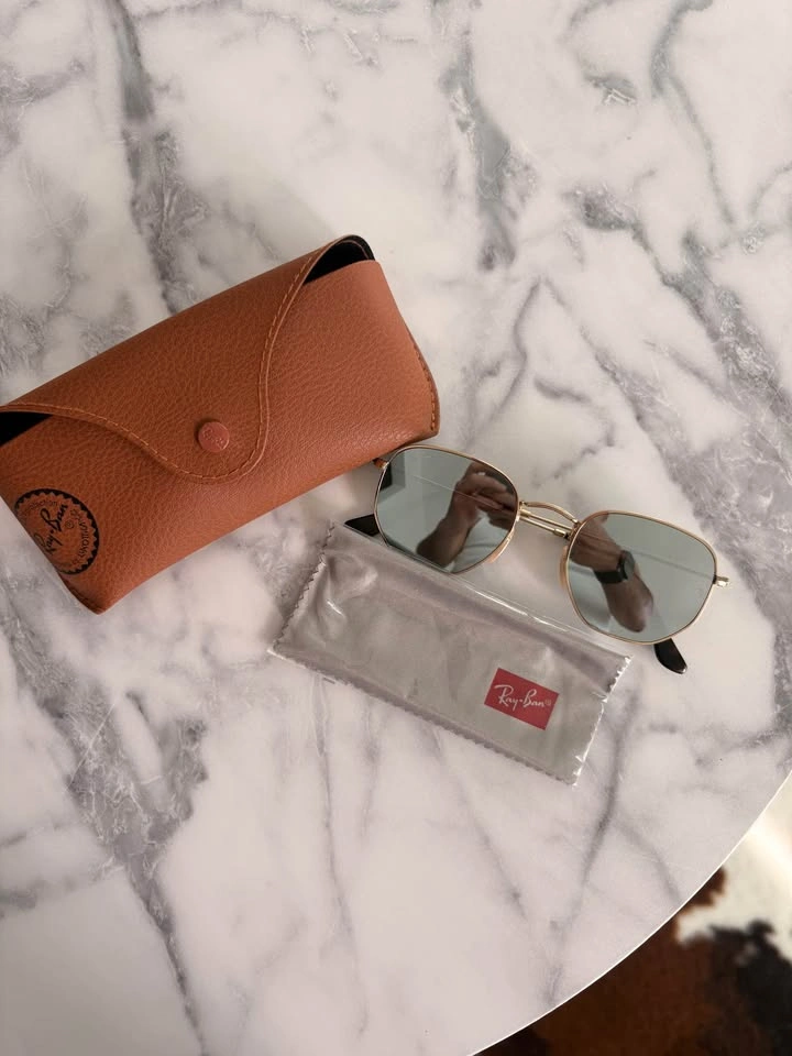 Ray-Ban RB 3548-N Hexagonal Gold Mirrored Sunglasses - photo 3