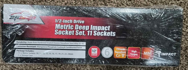 11 Pc Metric Deep Impact Socket Set - 1/2" Drive