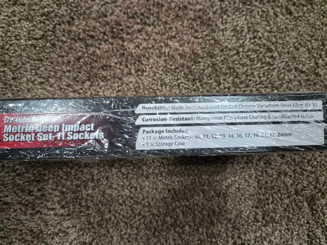 11 Pc Metric Deep Impact Socket Set - 1/2" Drive - photo 2