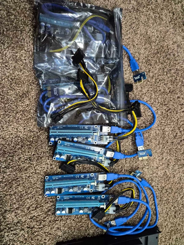 GPU Mining Equipment - 6 Risers, 8 Bay Frame, Dual PSU Cable - photo 2