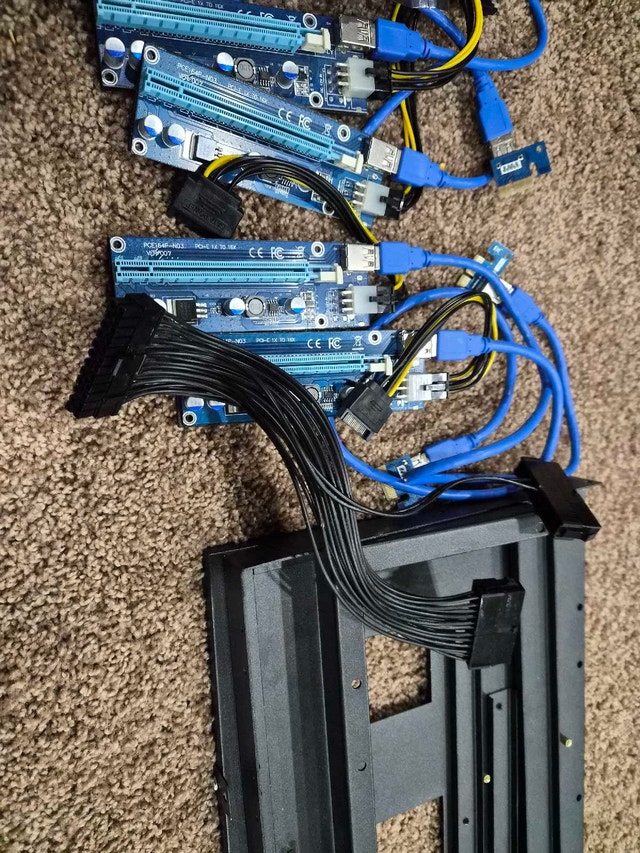 GPU Mining Equipment - 6 Risers, 8 Bay Frame, Dual PSU Cable - photo 3
