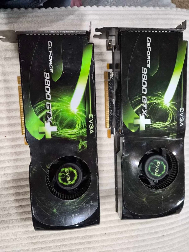 Two EVGA GeForce 9800 GTX+ Graphics Cards