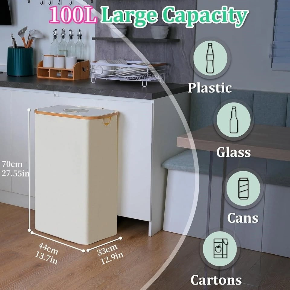 Large Recycling Bin 17.3x12.9x27.55in Reusable Inner Bags - photo 2