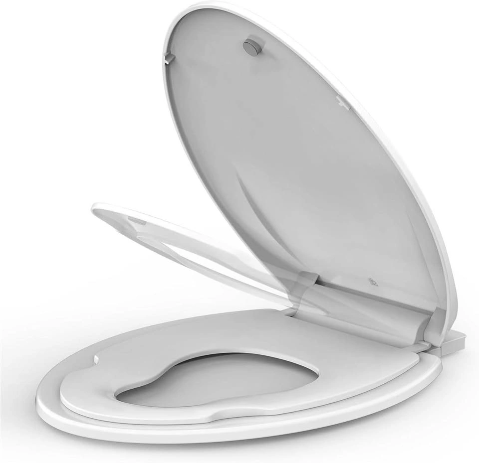 19" Round Toilet Seat, Soft Close, Whisper-Quiet
