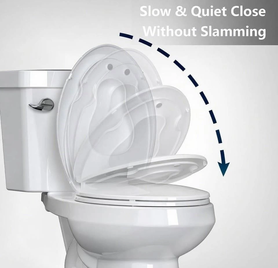 19" Round Toilet Seat, Soft Close, Whisper-Quiet - photo 2