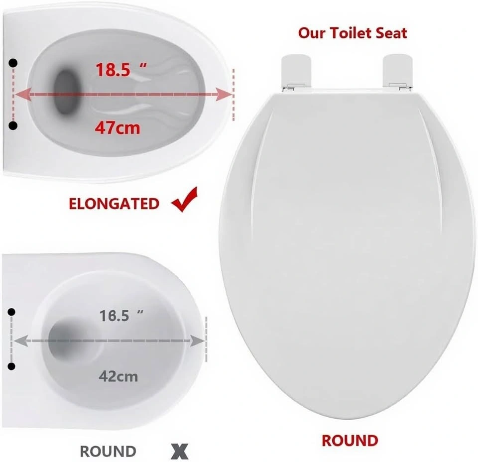 19" Round Toilet Seat, Soft Close, Whisper-Quiet - photo 3