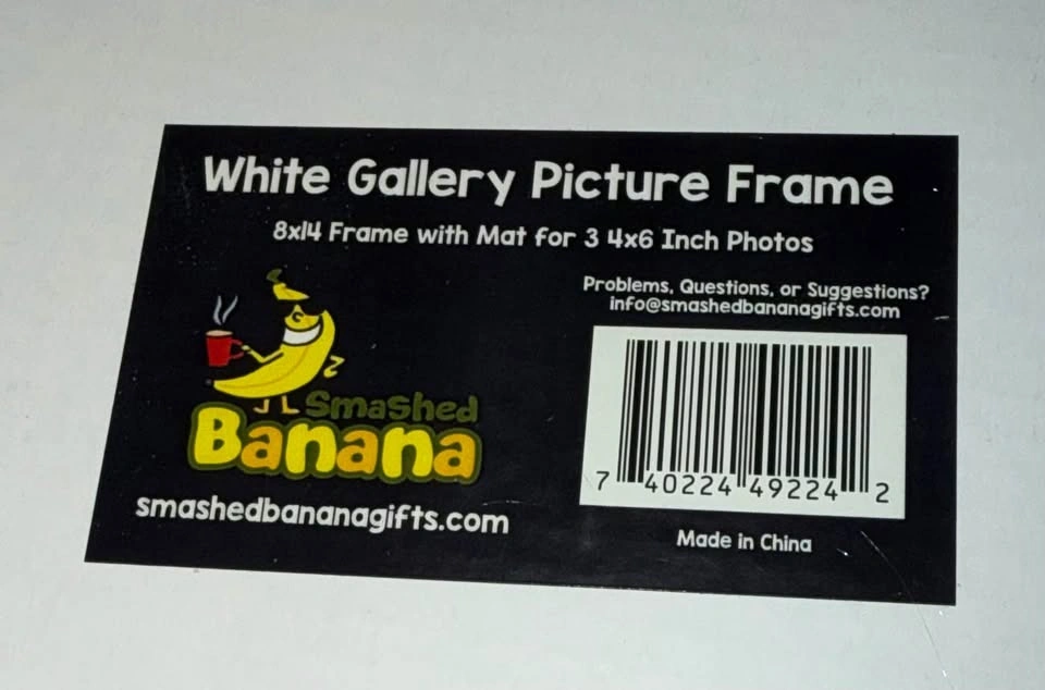 White 8" x 14" Picture Frame with Mat For 3 4" x 6" Pictures - N - photo 3