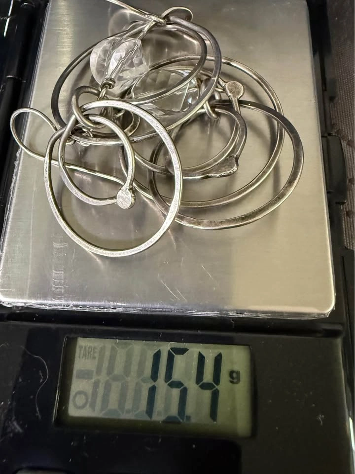 Sterling Silver Triple Drop Hoop Earrings - photo 3