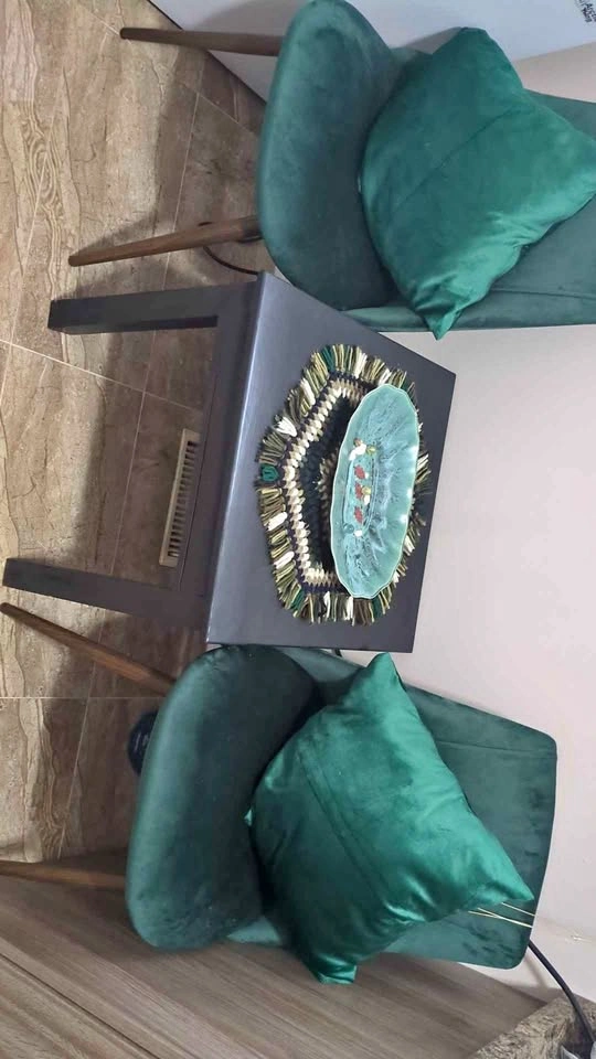 2 Piece Set - Black Wooden Tables
