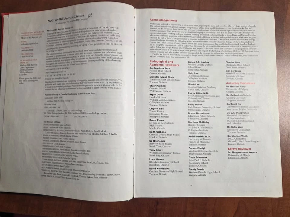 McGraw-Hill Ryerson Biology 12 Textbook - photo 3