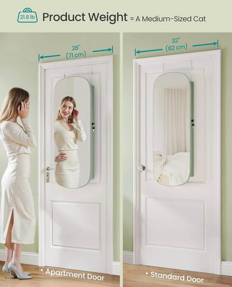 SONGMICS Jewelry Organizer Cabinet with LED Mirror – Laurel Gree - photo 5