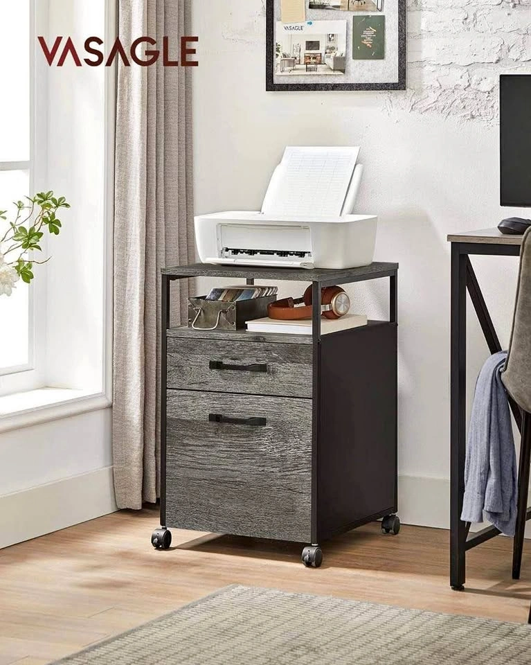 VASAGLE Mobile File Cabinet - 2 Drawers + Shelf - UOFC071B04 - B