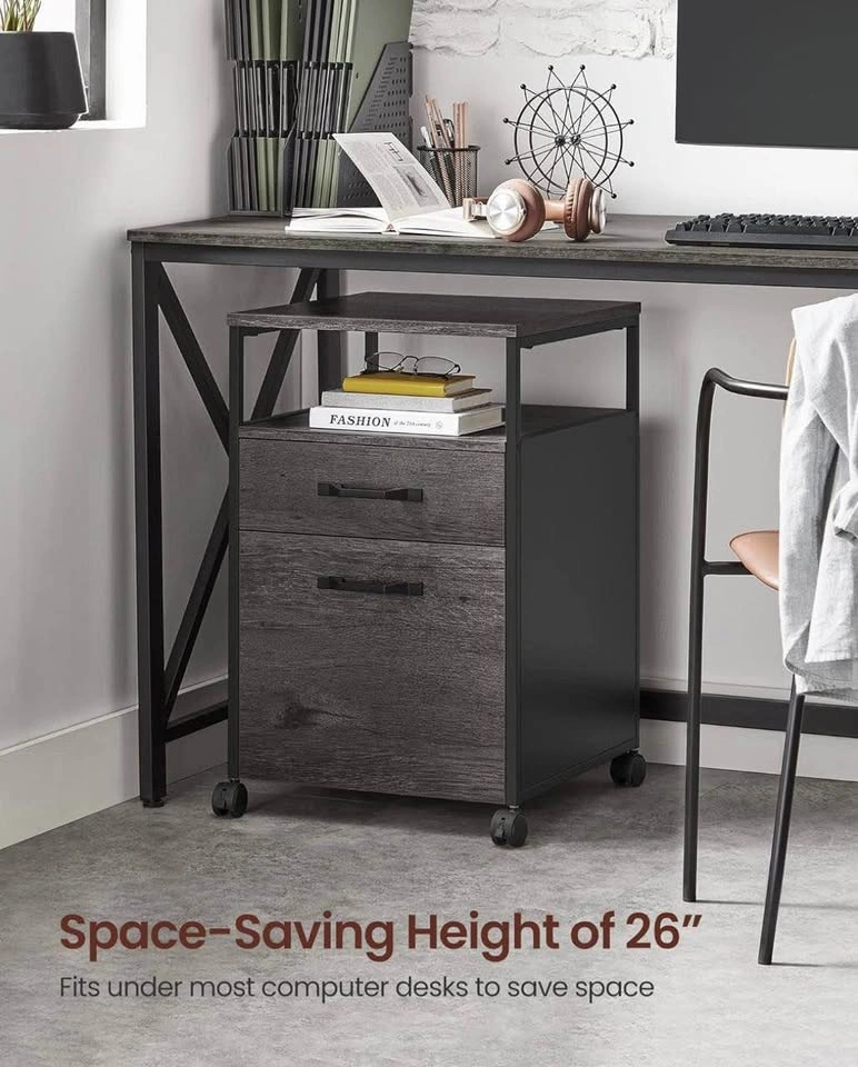 VASAGLE Mobile File Cabinet - 2 Drawers + Shelf - UOFC071B04 - B - photo 3