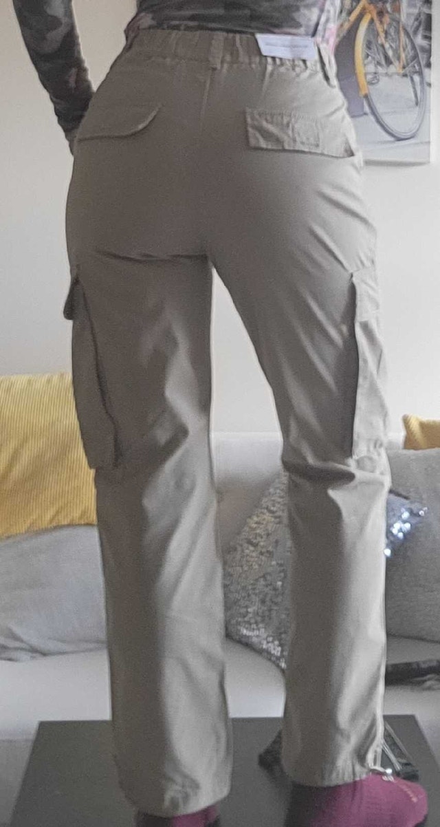 Women's Lightweight Linen Cargo Trousers - Blue Notes Size S/P