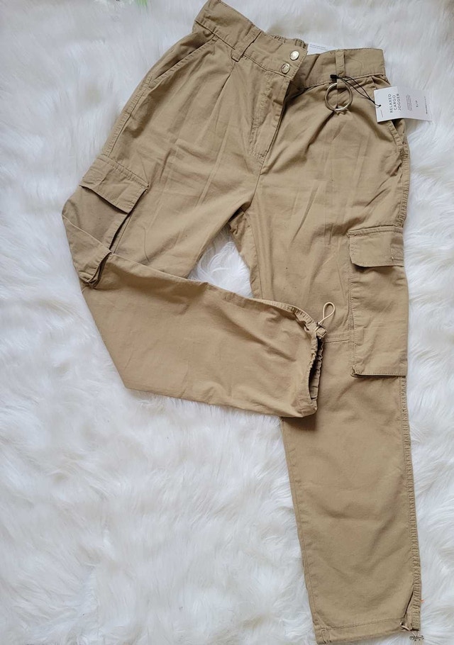 Women's Lightweight Linen Cargo Trousers - Blue Notes Size S/P - photo 3