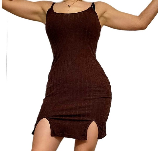 Women's Brown Cotton Dress - Shein XS - photo 3