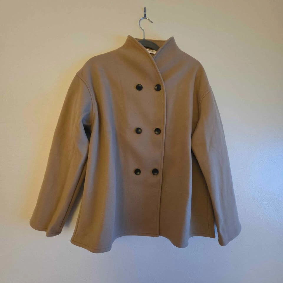 Commense NWT XL Double Breasted Coat in Tan - photo 4