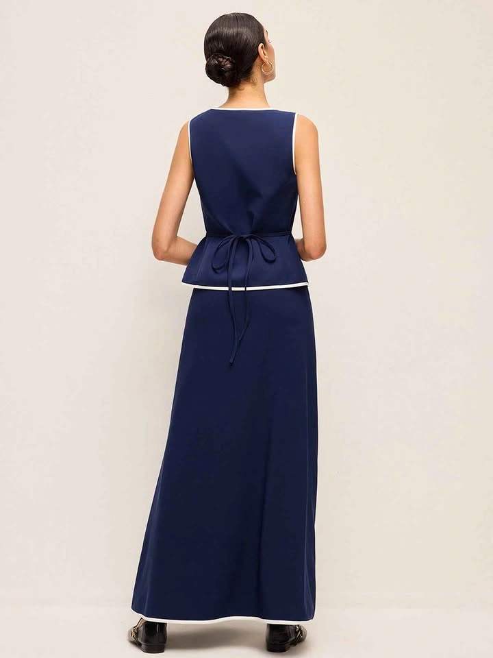 Commense NWT Medium 2PC SET NAVY TOP AND SKIRT - photo 2