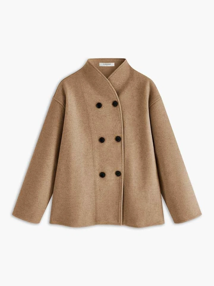 Commense NWT XL Double Breasted Coat in Tan - photo 2