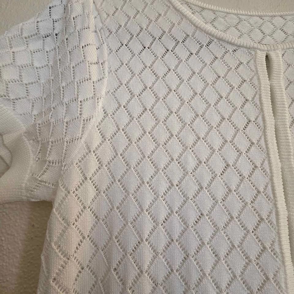 Commense NWT MEDIUM White Sheer Panel Knit Maxi Dress - photo 3