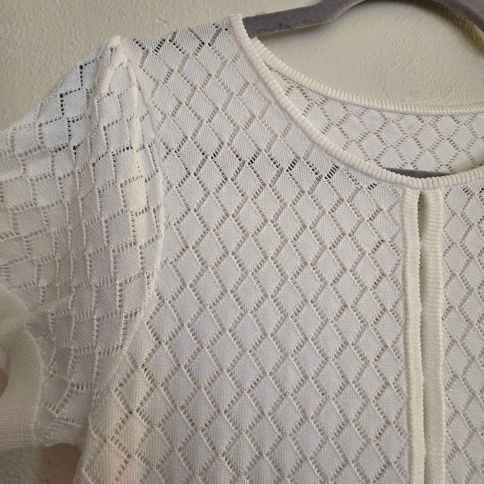 Commense NWT MEDIUM White Sheer Panel Knit Maxi Dress - photo 4