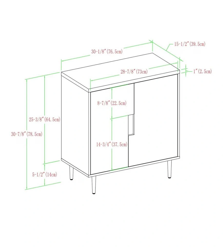 Modern Dark Grey Wood Grain Accent Storage Bar Cabinet - photo 3